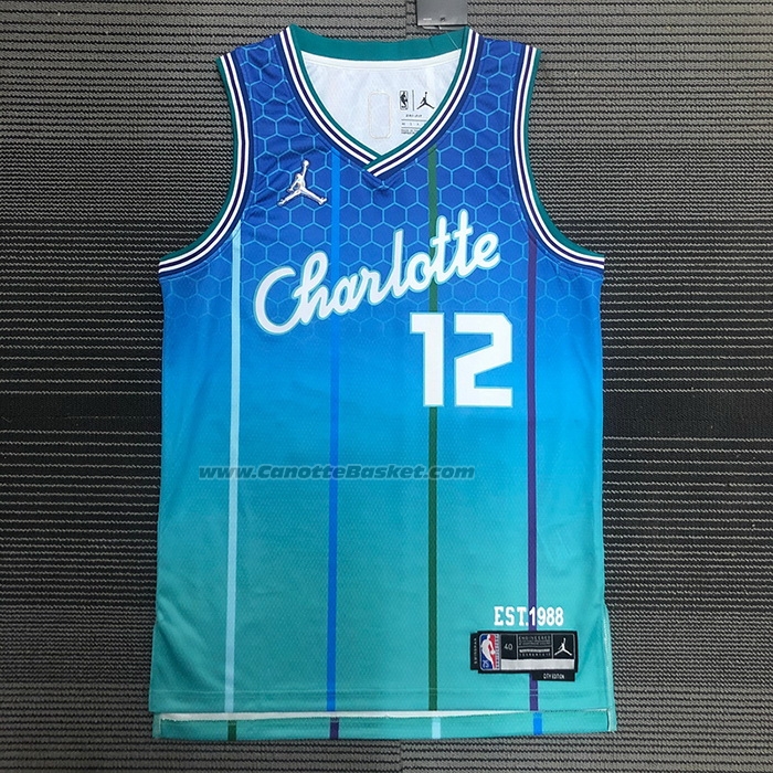 Maglia Charlotte Hornets Kelly Oubre JR. NO 12 Citta 2021-22 Blu